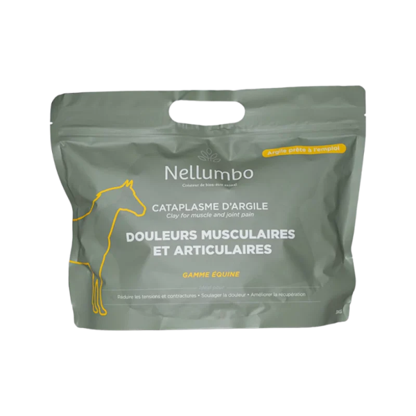 Nellumbo – Cataplasme d’argile 1,5kg : douleurs musculaires et articulaires