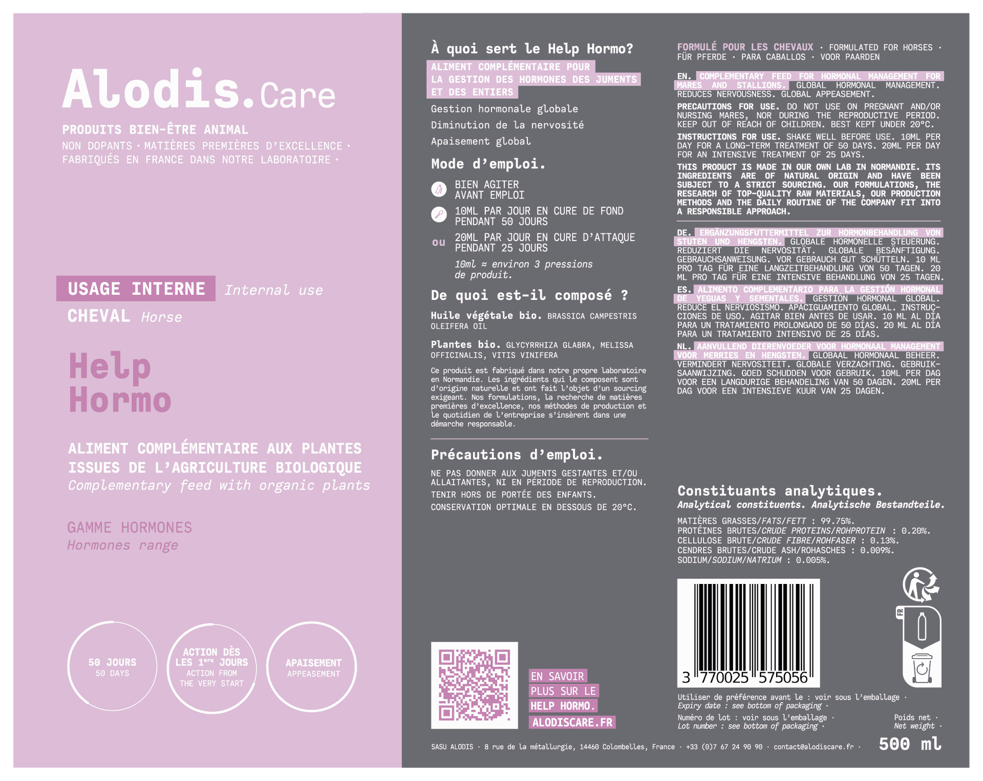 Alodis Care – Help Hormo 500ml - Beschreibung
