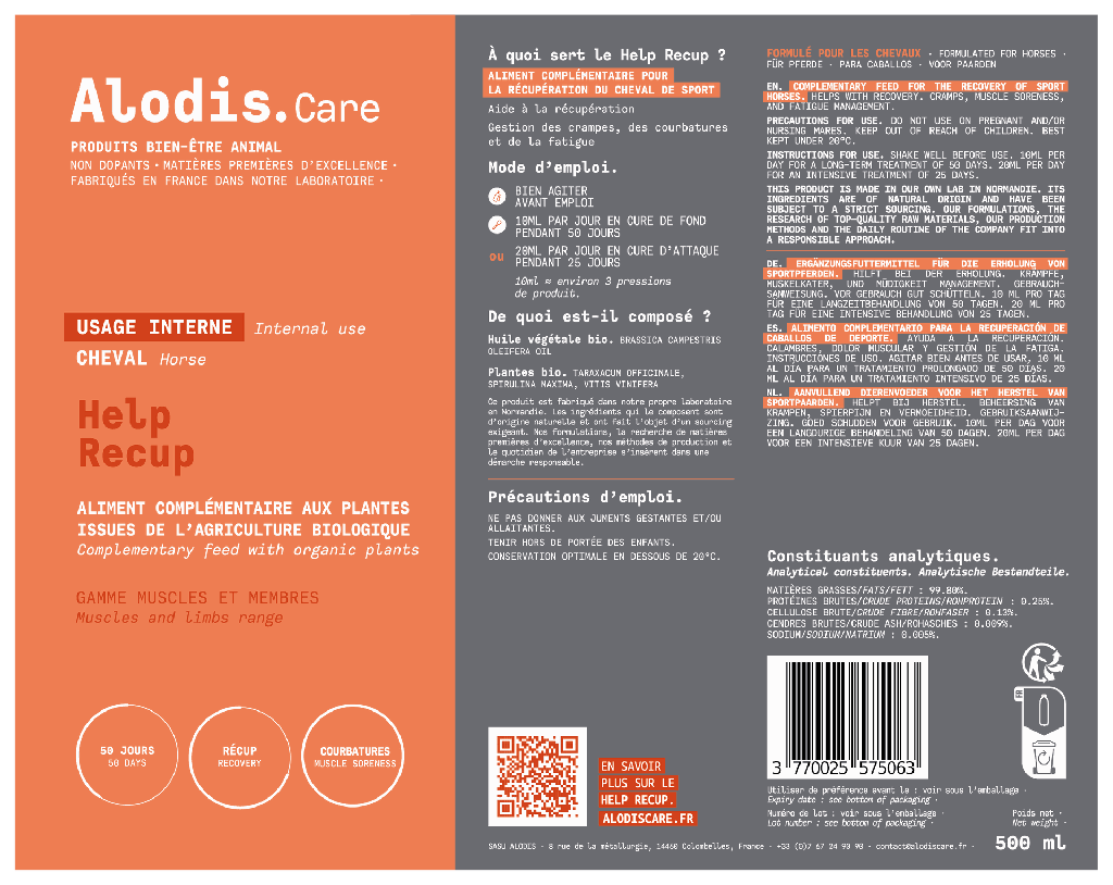 Alodis Care – Help Recup 500ml - Beschreibung